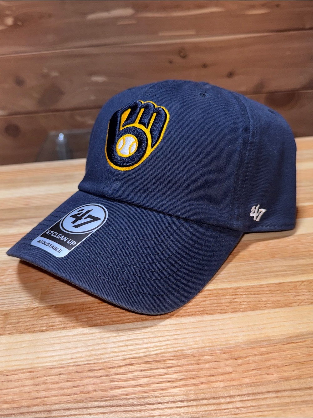 New ‘47 Brand Milwaukee Brewers Clean Up Navy MLB Baseball Strapback Hat Cap